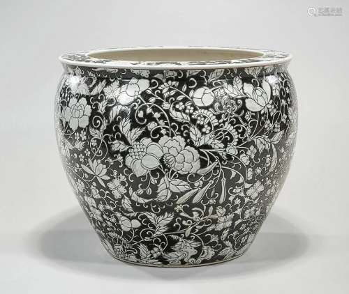 Chinese Black and White Porcelain Fish Bowl