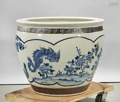 Chinese Blue and White Porcelain Fish Bowl