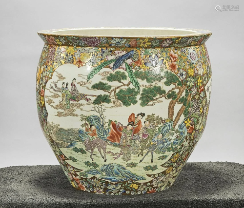 Chinese Enameled Porcelain Fish Bowl