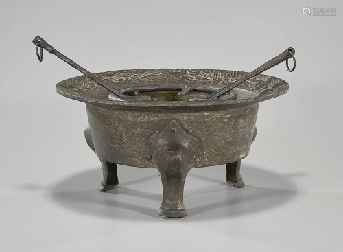 Korean Bronze Tripod Cooking Vessel