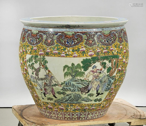 Chinese Enameled Porcelain Fish Bowl