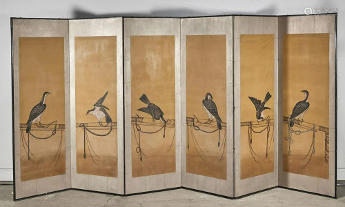 Chinese Six-Panel Silk Screen