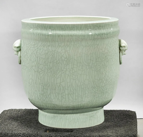 Large Chinese Crackle Glazed Jardiniere