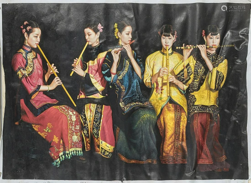 Chinese Oil on Canvas Painting