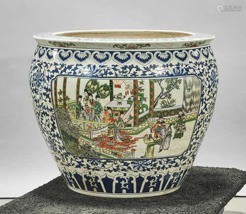 Chinese Blue and White Porcelain Fish Bowl