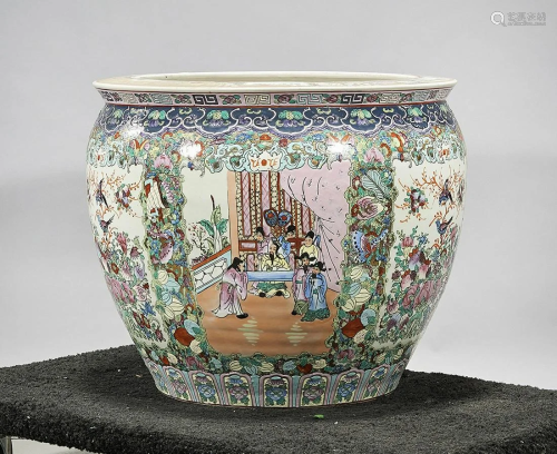 Chinese Enameled Porcelain Fish Bowl