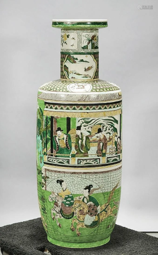 Tall Chinese Enameled Porcelain Kangxi-Style Vase