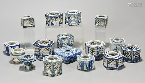 Large Group of Japanese Blue and White Porcelain