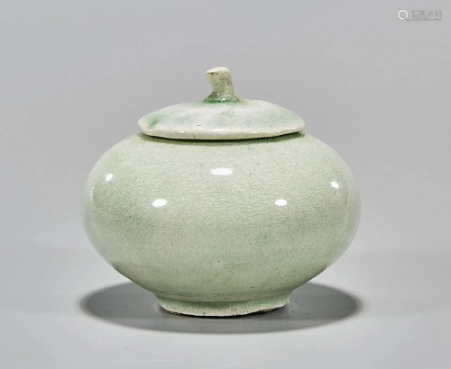 Korean Celadon glazed covered jar