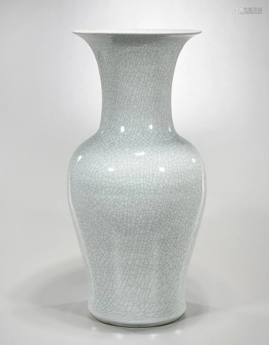 Tall Chinese Crackle Glazed Porcelain Vase