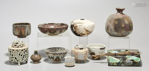 Group of Various Japanese Pottery Pieces