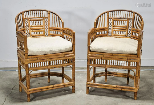 Pair Bamboo Armchairs