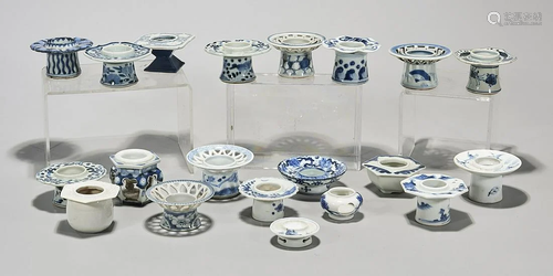 Large Group of Japanese Blue and White Porcelain Cup