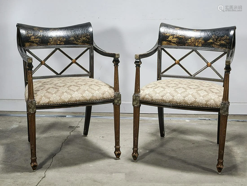 Pair Chinoiserie Armchairs