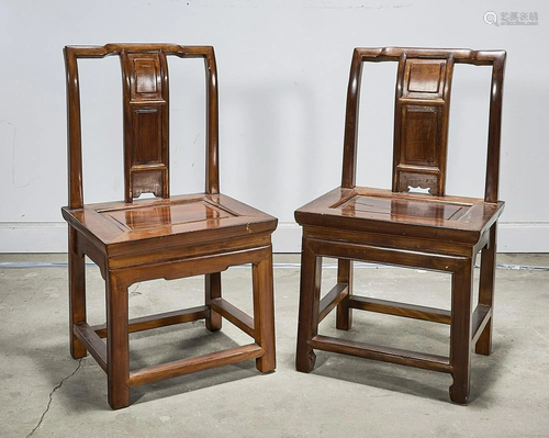 Pair Chinese Hard Wood Chairs