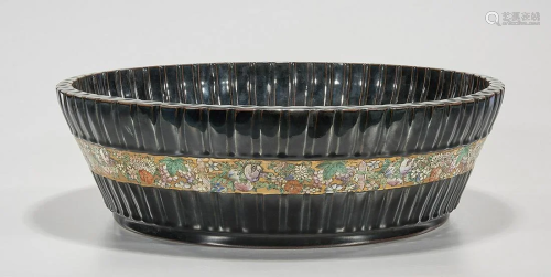 Chinese Glazed Porcelain Bamboo-Form Basin