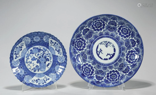 Two Antique Japanese Blue and White Imari Porcelain