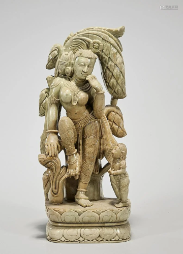 Indian Soapstone Figure of Tara