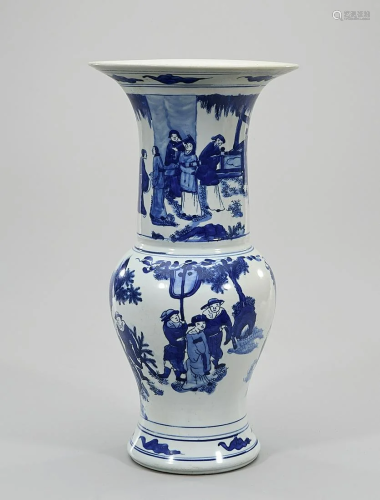 Chinese Blue and White Porcelain Gu-Form Vase