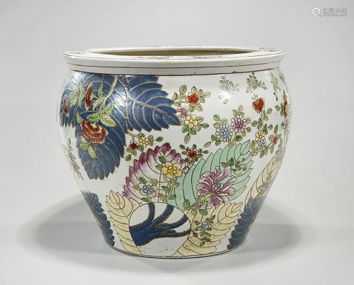 Chinese Enameled Porcelain Fish Bowl