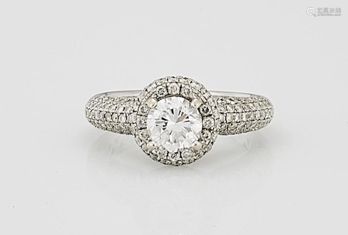 18K White Gold and Diamond Ring