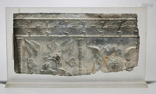 Large Roman Lead Sarcophagus Fragment With Cast