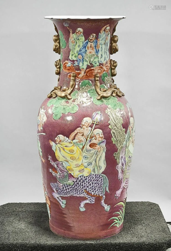 Tall Chinese Enameled Porcelain Vase