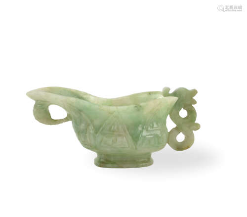 Chinese Green Jadeite Cup, Qing Dynasty