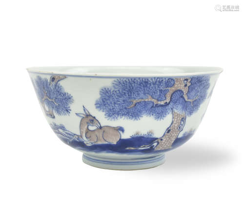 Chinese Blue and Copper Red Bowl, Qianlong Period