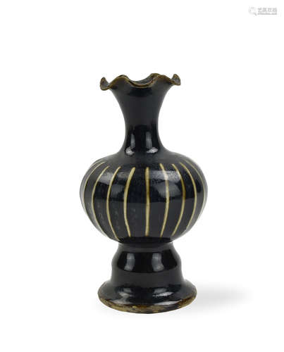 Chinese Henan Black Glazed Vase,Song Dynasty