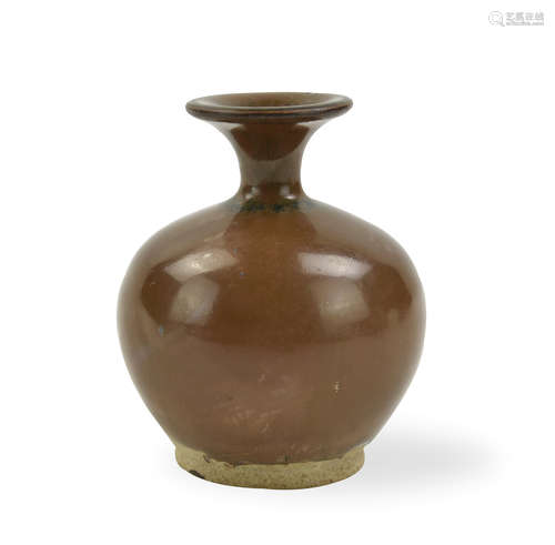 Small Chinese Yaozhou Ware Brown Glaze Vase,Yuan D