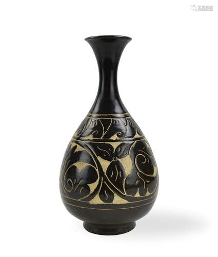 Carved Chinese 'Cizhou' Ware Yuhuchun Vase