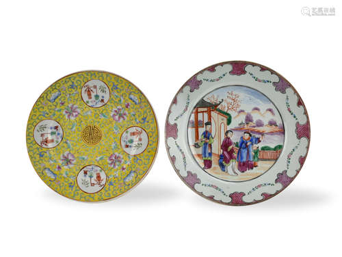 Chinese Famille Rose&Canton Glaze Plates,18-19th C