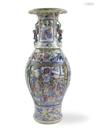 A Large Chinese Canton Glazed Vase,19th C.