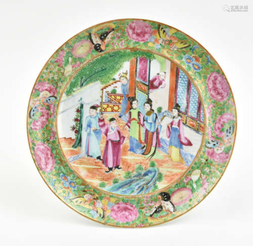 3 Chinese Canton Glazed Plates, 19th C.