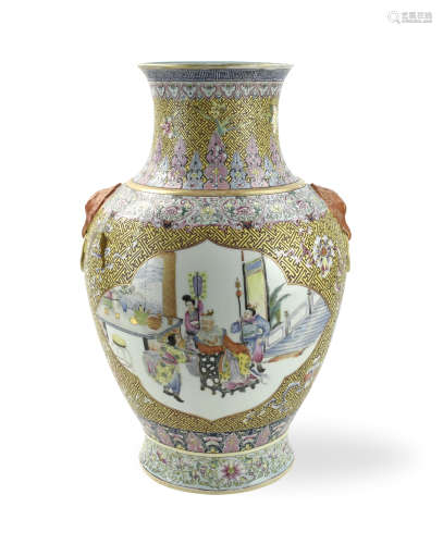 Large Chinese Famille Rose Vase, ROC Period