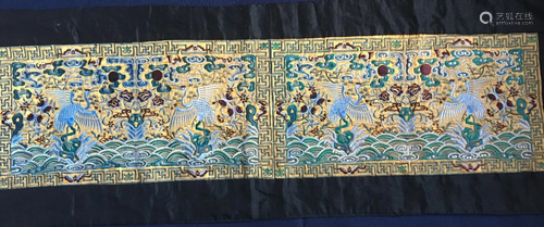 A Beautiful Chinese embroidery panels depicting phoenix