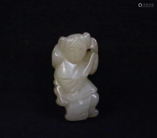 A White jade carved Figure, 1.2