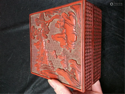 carved cinnabar lacquered Box