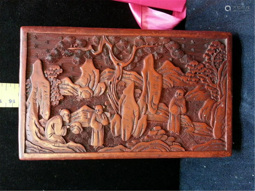 carved cinnabar lacquered Box