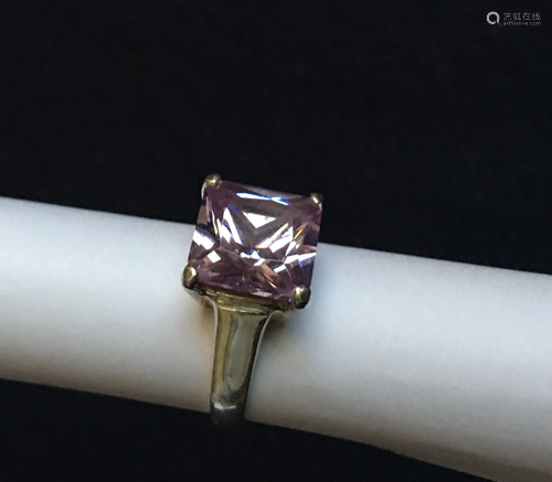 Sterling Silver Ring With amethyst Stone, Marked 925