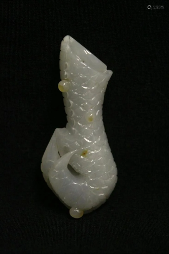 Unusual Chinese white jade carved dragon claw