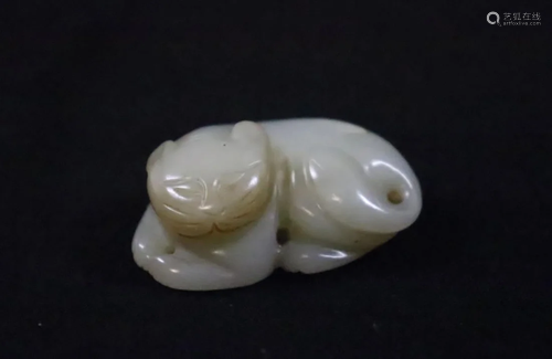 A White jade carved Piqiu, 1.2