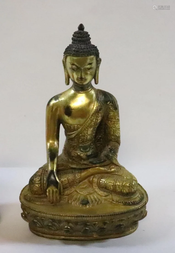 Gilt Bronze Sculpture of Deity, 8.45