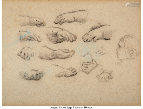 69013: Paul Gauguin (French, 1848-1903) Sketch of hands