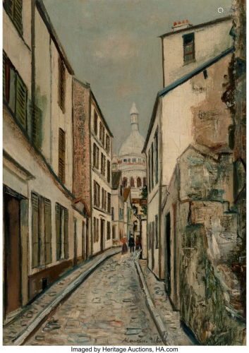 69012: Maurice Utrillo (French, 1883-1955) Rue Saint-Ru