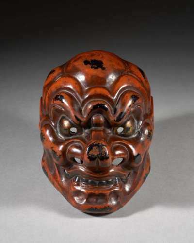 NÔ MASK IN NEGORO LAQUE, Japan, Meiji period (1868…