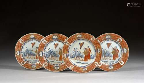 FOUR CHINESE IMARI PORCELAIN PLACES, China, Qing D…