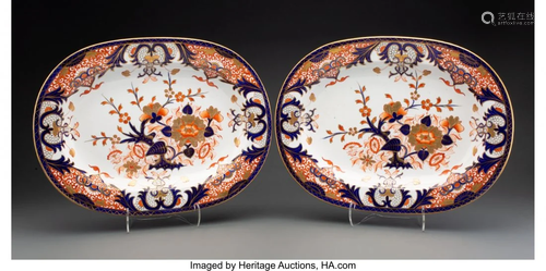 63320: A Pair of Derby Porcelain Kings Pattern Meat Pla