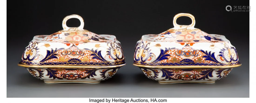 63321: A Pair of Derby Porcelain Kings Pattern Covered